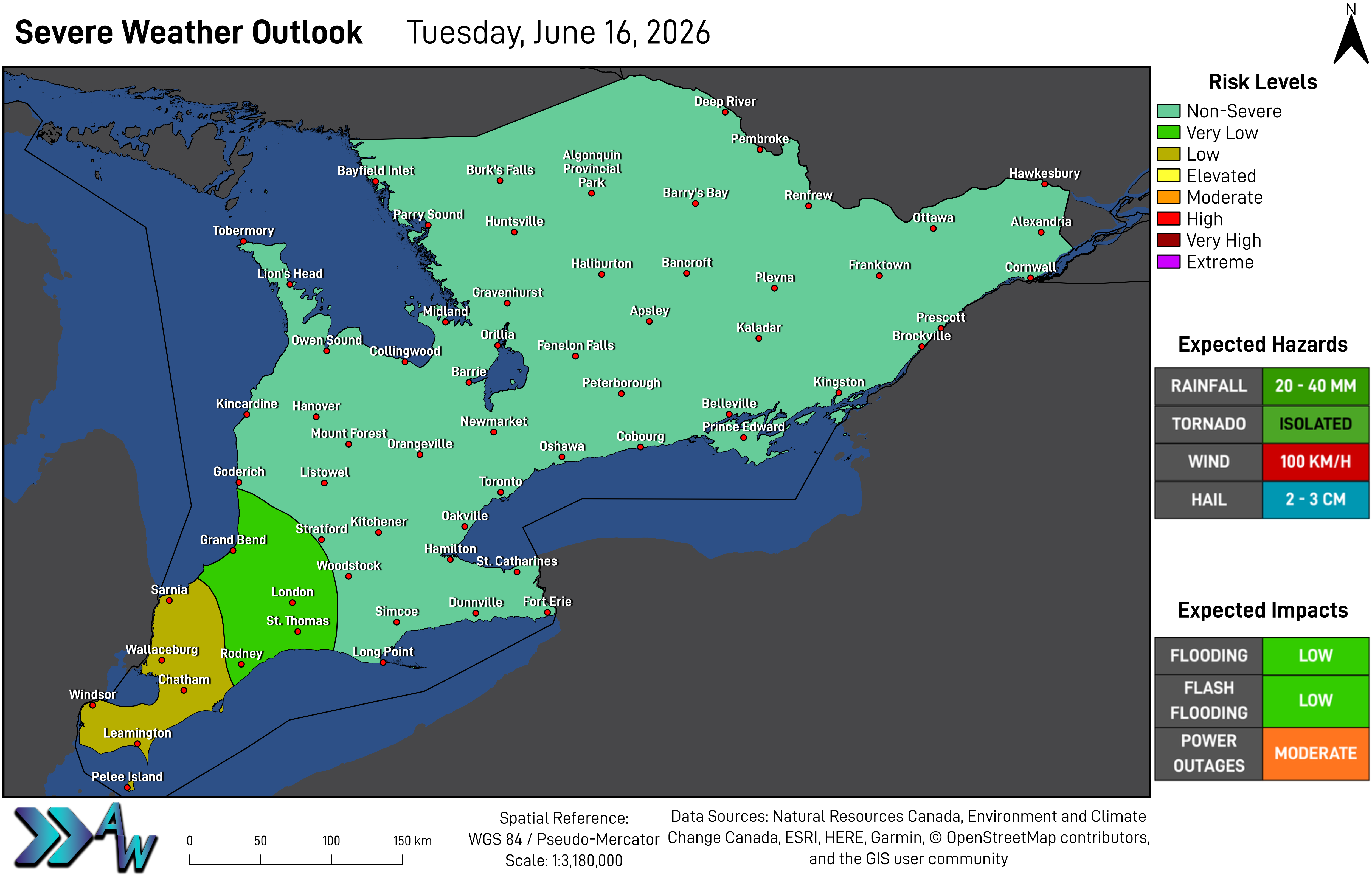 Low Risk for Severe Weather Tuesday